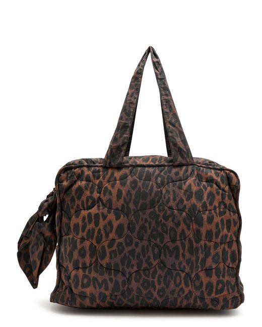 Damson Madder Brown Quilted-Print Cotton Tote