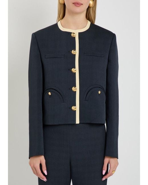 Blazé Milano Blue Shamo Bolero Woven Jacket