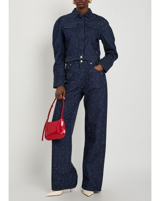 Jacquemus Blue Le De-Nimes Large Frayed Wide-Leg Jeans