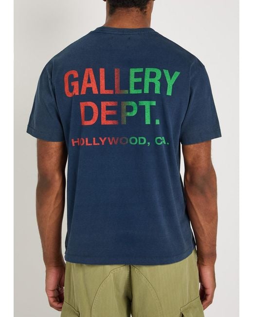 GALLERY DEPT. Blue Boardwalk Logo-Print Cotton T-Shirt for men