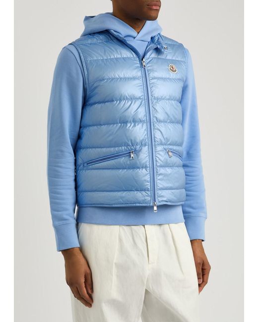 Moncler Blue Gui Quilted Shell Gilet for men