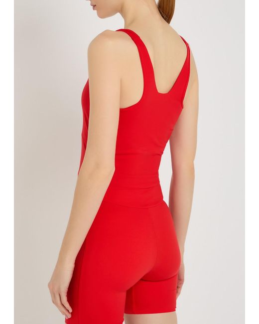 Spense Red Martina Form Cropped Tank Top