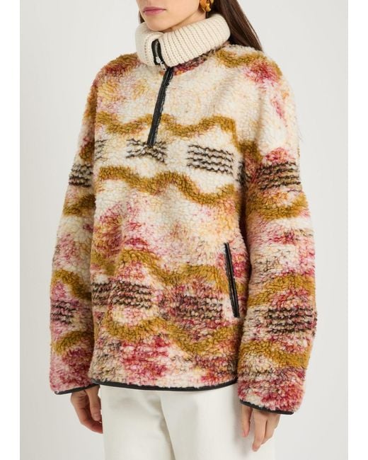 Isabel Marant Multicolor Marner Patterned Fleece Coat