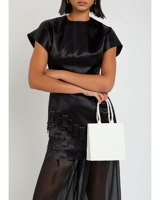 Issey Miyake White This Is A Paper Bag Woven Tote