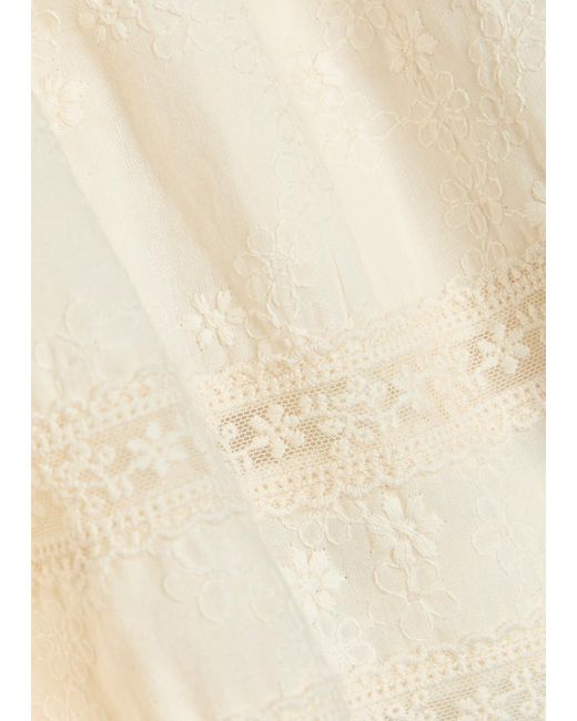 SOLAQUA Natural Beau Embroidered Cotton Shorts