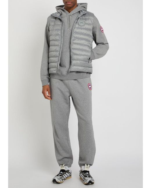 Canada Goose Gray Rover Logo Cotton Sweatpants for men