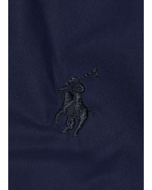 Polo Ralph Lauren Blue Logo-Embroidered Hooded Shell Jacket for men
