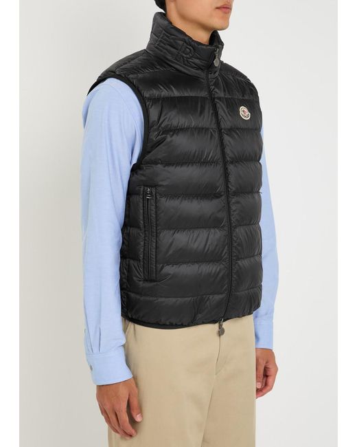 Moncler Black Rocoque Quilted Shell Gilet for men