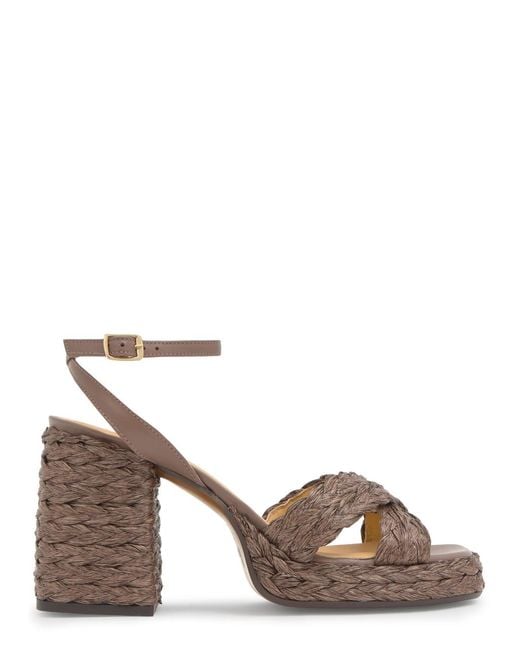 Castaner Brown Valeriette Raffia Platform Sandals