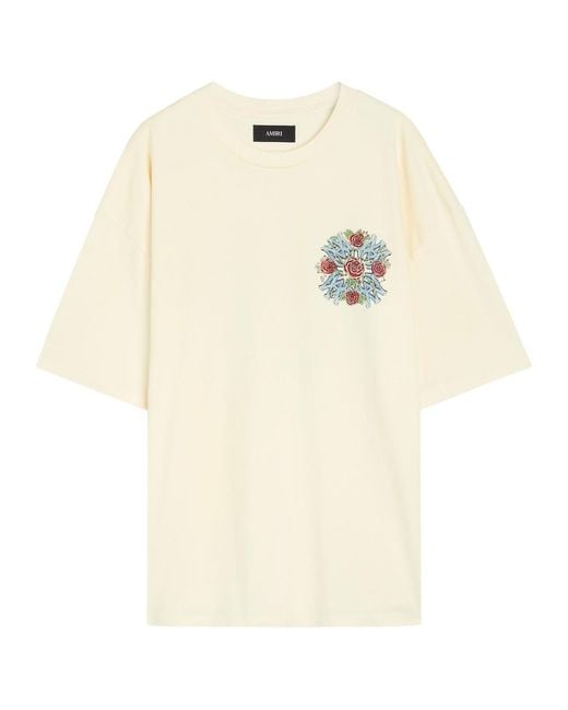 Amiri Natural Out For Trouble Printed Cotton T-Shirt for men