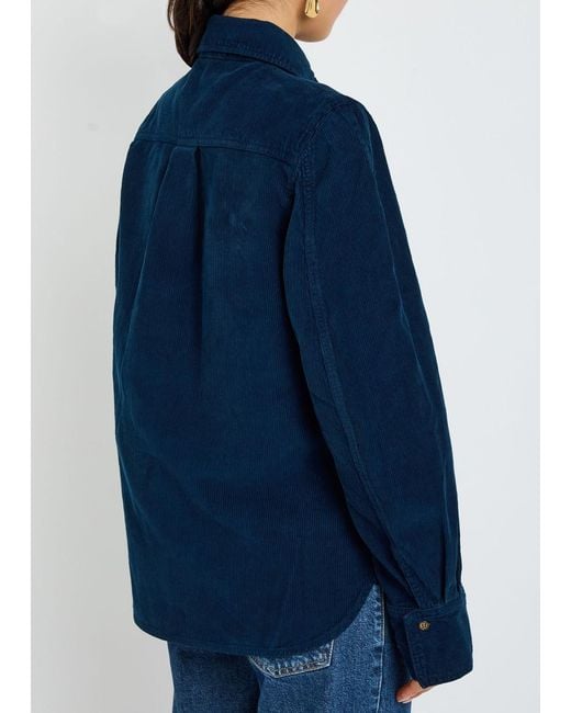 Victoria Beckham Blue Corduroy Shirt