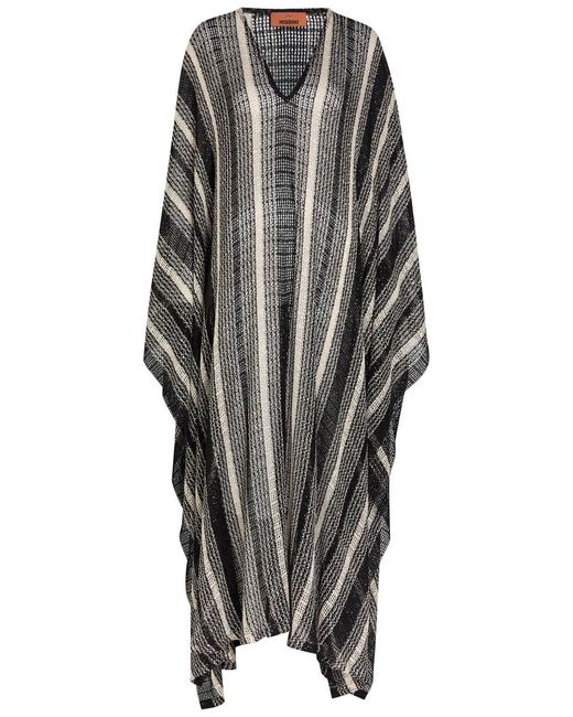 Missoni Gray Striped Open-Knit Kaftan Cover-Up
