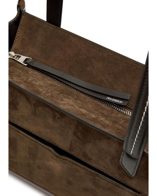 J.W. Anderson Brown Elongated Loafer Suede Tote Bag