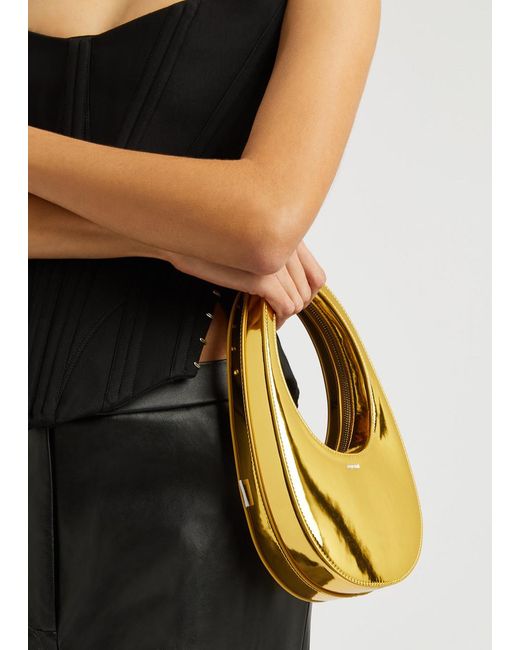 Coperni Swipe Mini Metallic Faux Leather Top Handle Bag