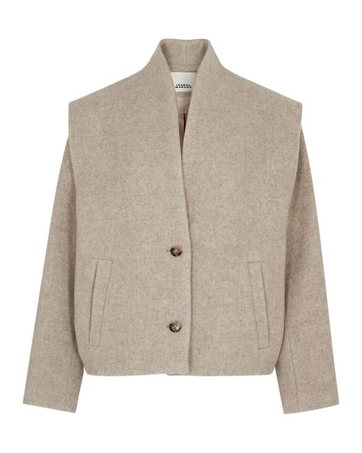 Isabel Marant Natural Drogo Wool-Blend Jacket