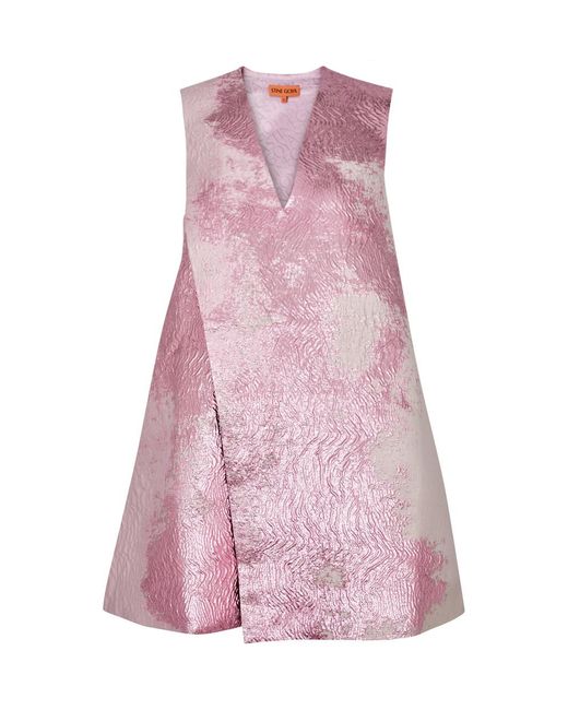 Stine Goya Pink Tamar Wrap-Effect Cloqué Mini Dress