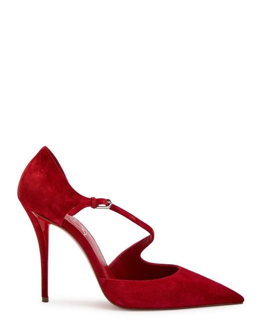 Christian Louboutin Red Miss Ziggyta 100 Suede Pumps