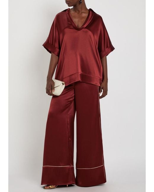 Roksanda Red Enira Satin Top