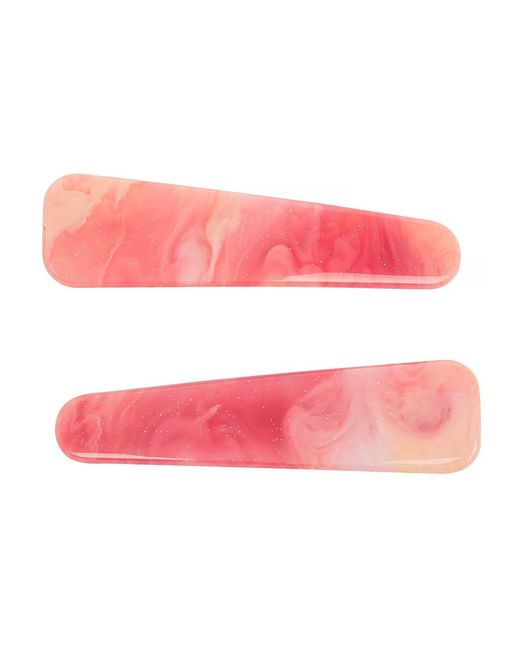 Valet Studio Pink Cosmos Coral Marbled Hair Clips