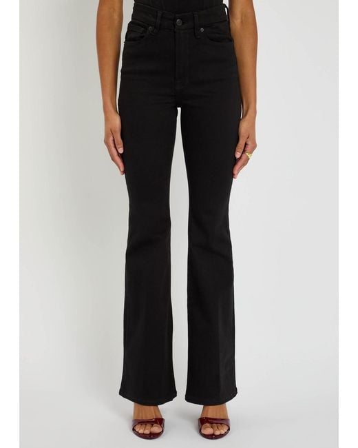 GOOD AMERICAN Black Skinny Flared-Leg Jeans