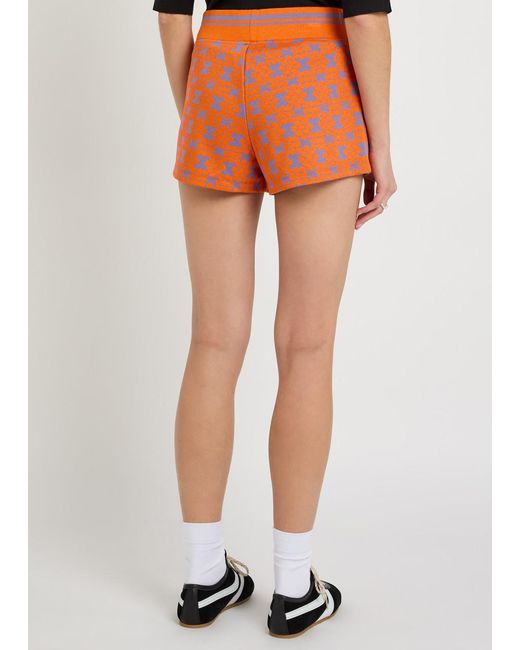 Dries Van Noten Orange Hegga Patterned Knit Shorts