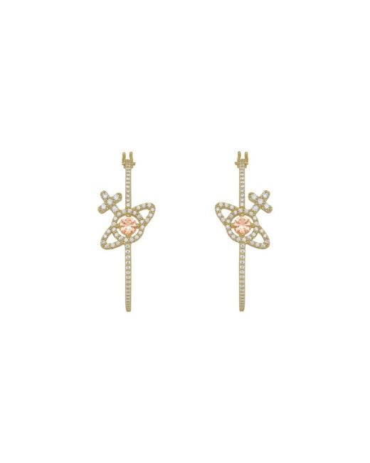 Vivienne Westwood Metallic Olympia Pavé Orb Hoop Earrings