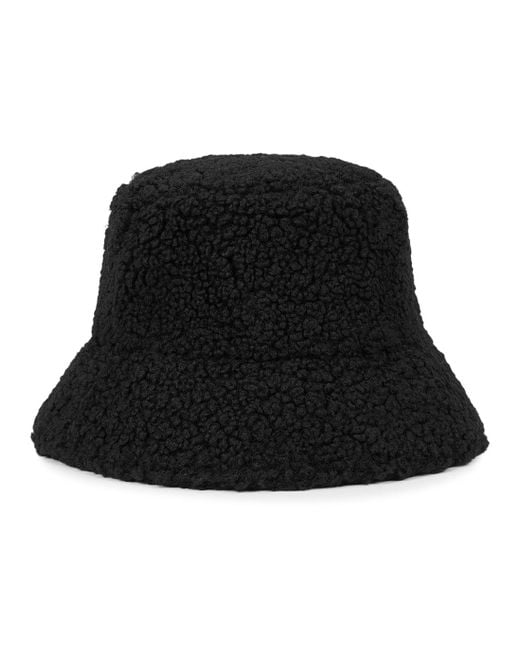 Lack of Color Synthetic Teddy Black Faux Shearling Bucket Hat | Lyst