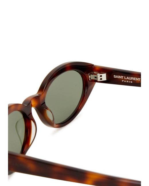 Saint Laurent Green Oval-frame Sunglasses