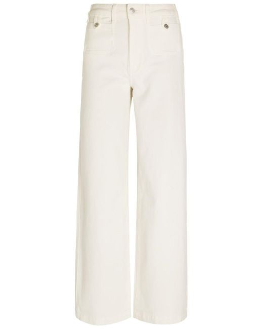 PAIGE White Anessa Wide-Leg Jeans