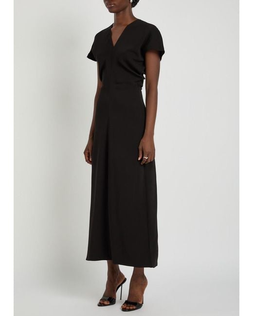 Anine Bing Black Zadig Stretch-Crepe Midi Dress