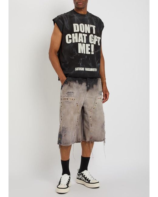 Satoshi Nakamoto Black Chat Gptee Distressed Cotton T-Shirt for men