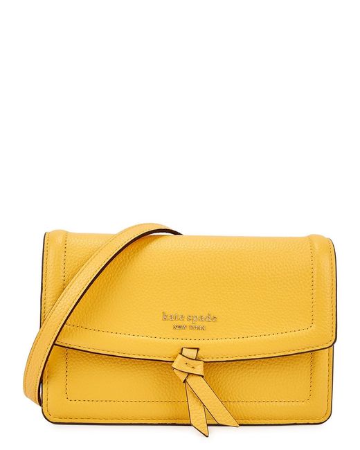 Kate Spade Yellow Knott Grained Leather Cross-Body Bag