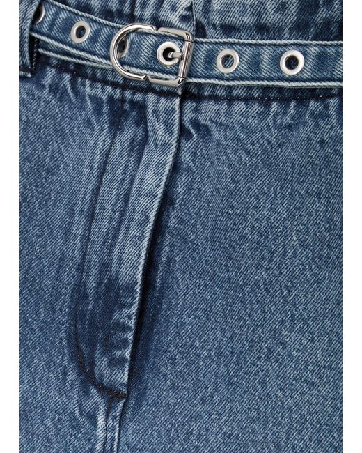 3.1 Phillip Lim Blue Cropped Kick-flare Jeans