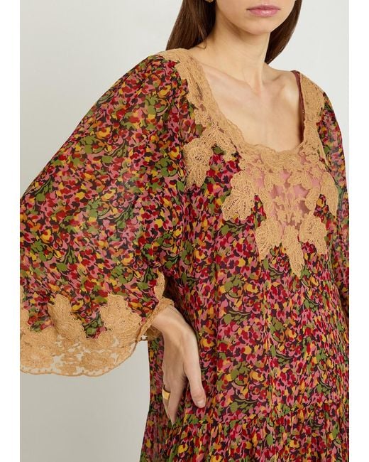 Bode Multicolor Confetti Floral Silk Mini Dress