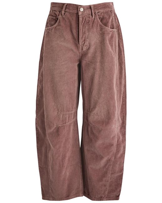 Free People Brown Good Luck Cropped Corduroy Trousers