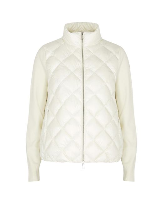 Moncler White Quilted Shell And Wool Jacket, Off, Jacket, Quilted