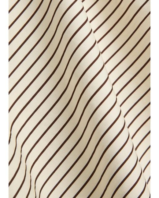 Staud White Didi Striped Stretch-Cotton Top