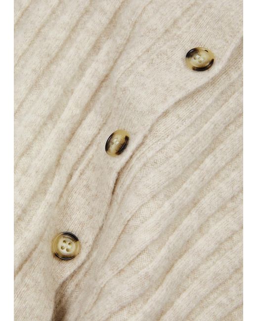 Nanushka Natural Sidone Cropped Wool-blend Top