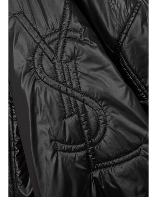 Saint Laurent Black Cassandre Half-zip Shell Jacket