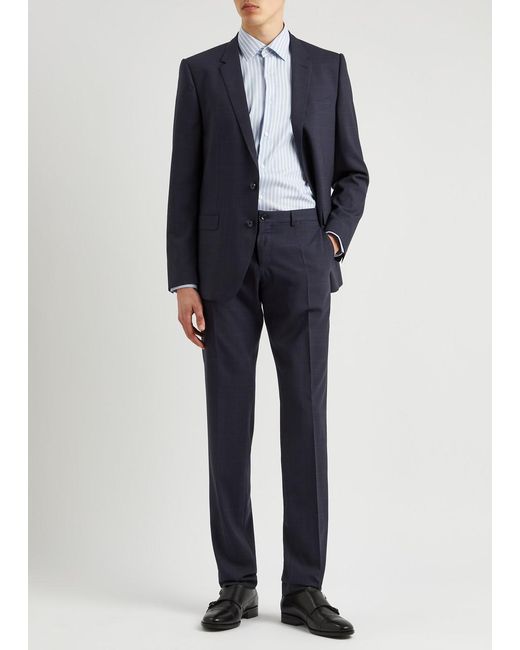 Dolce & Gabbana Blue Martini-Fit Checked Wool Suit for men