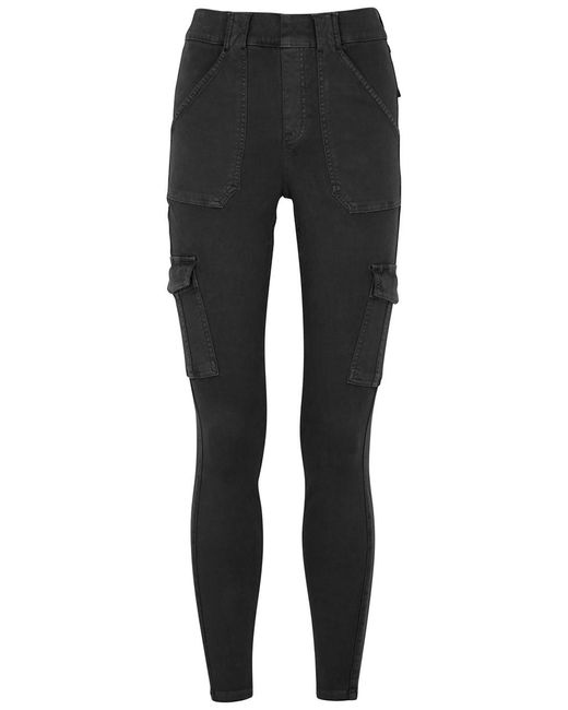 Spanx Black Stretch-Twill Cargo Trousers
