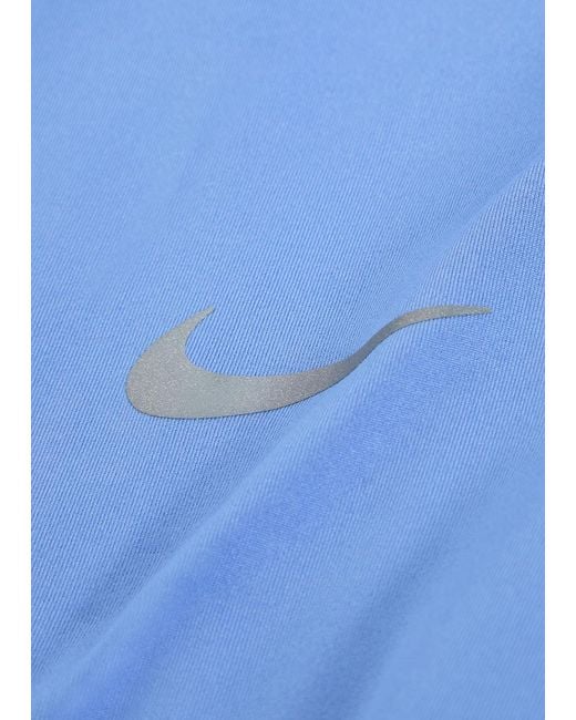 Nike Blue Dri-Fit Quarter-Zip Stretch-Jersey Running Top for men