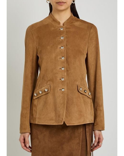 Nour Hammour Brown Honoré Suede Jacket
