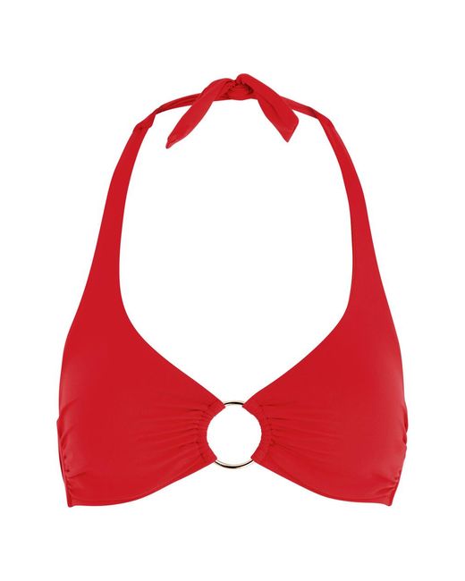 Melissa Odabash Red Brussels Halterneck Bikini Top