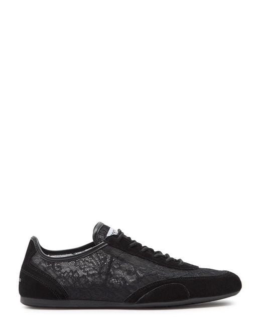 Jimmy Choo Black Sunny Panelled Lace Sneakers