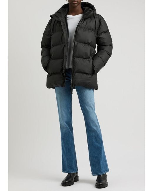 Rains Black Quilted Rubberised Jacket