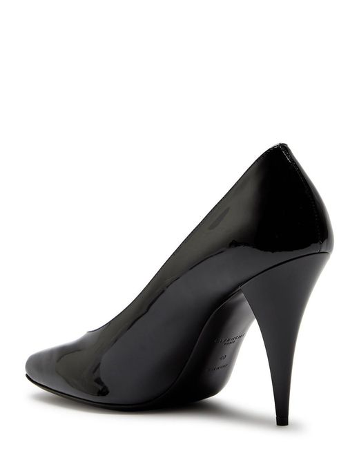 Givenchy Black Square-Toe Patent Leather Pumps