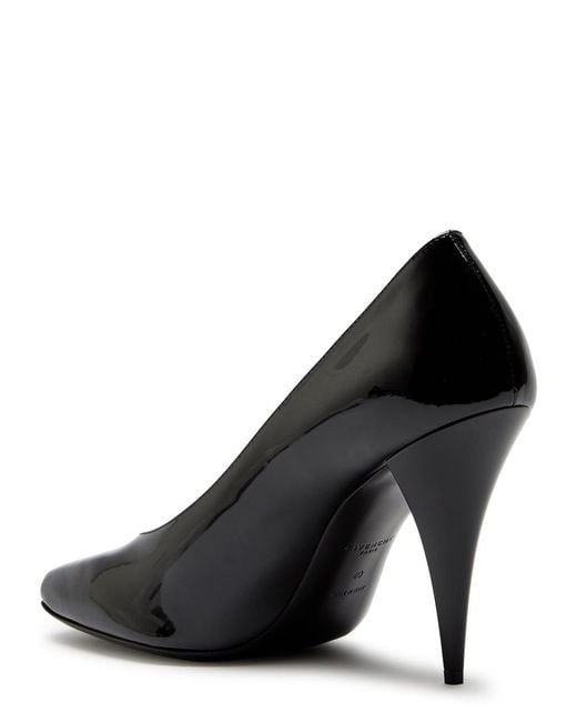 Givenchy Black Square-Toe Patent Leather Pumps