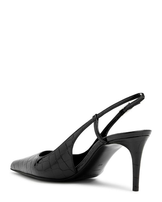 Saint Laurent Black Hacker 70 Leather Slingback Pumps