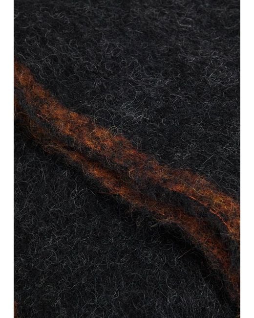 Acne Black Valley Wool-Blend Scarf